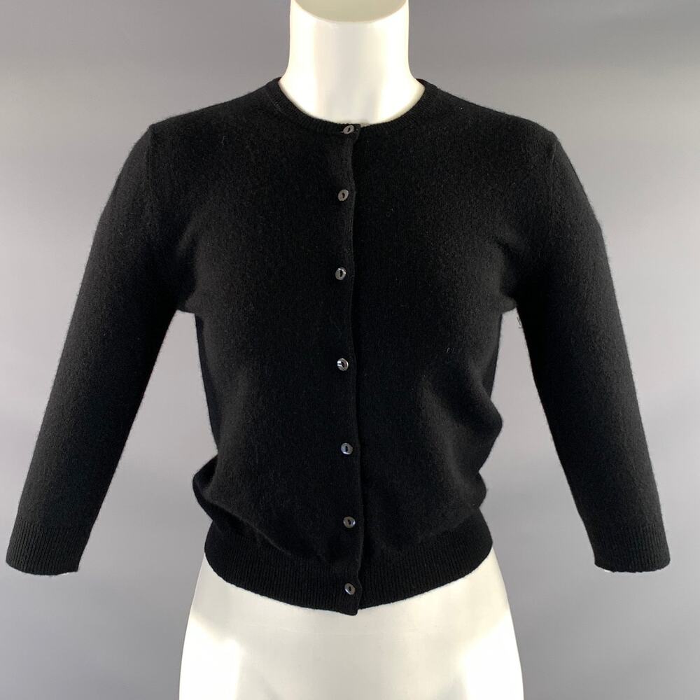 AUTUMN CASHMERE Size M Black Cashmere Button Up Cardigan Womens